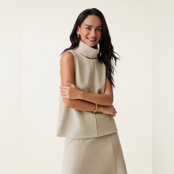 OGL FuzzLuxe Turtle Neck Split Hem Top Heather Morganite - Picture 4 of 4